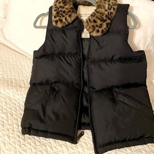 Ralph Lauren Puffy Vest with Leopard Fur Collar